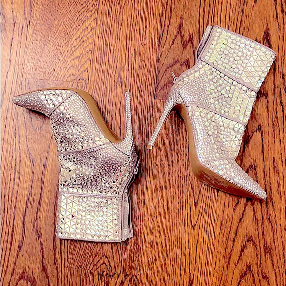 Rhinestone booties by Steve Madden